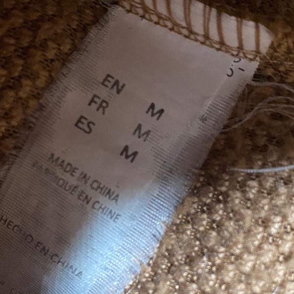 Weekend Edition Sherpa Quarter Zip Pullover Medium Mustard Cozy Fleece Sweater - Picture 6 of 10